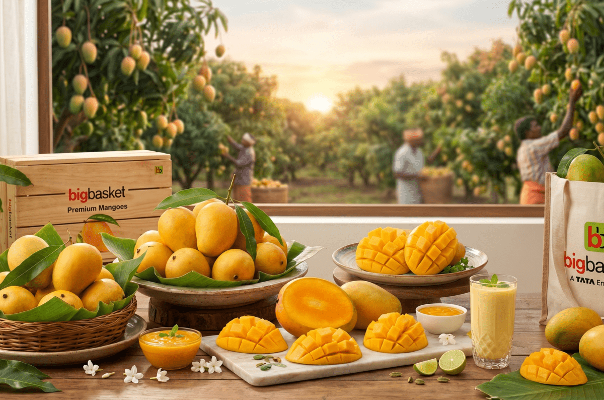 Expert Food Stylist Creating Premium Mango Visuals for BigBasket (A Tata Enterprise) Advertisement Campaigns